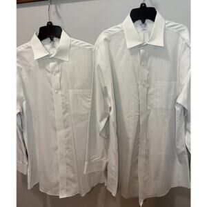 Lot of 2 Brooks Brothers 346 Men’s Medium 16.5/32 No-Iron Dress Shirts Supima